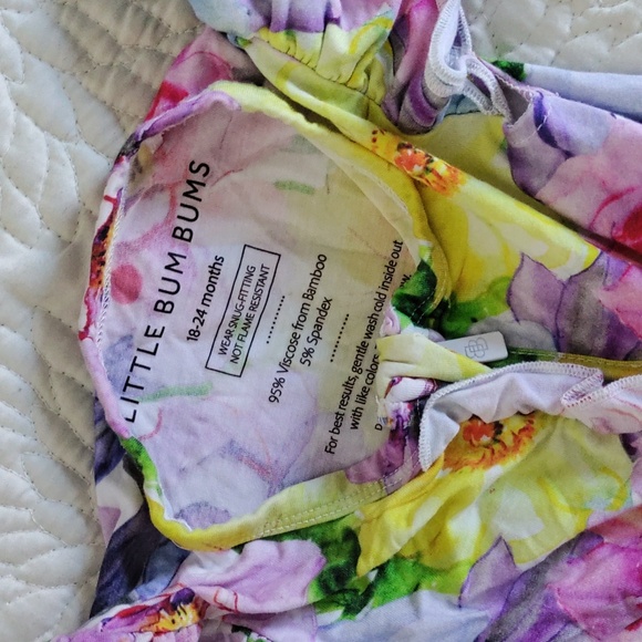 Little Bum Bums Bamboo Floral pajamas 18-24 months - Picture 3 of 4